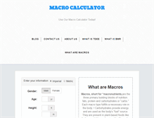 Tablet Screenshot of macrocalculator.com